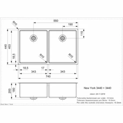 New York Integrated Stainless Steel Kitchen Sink - All Sizes -Build4less Shop NewYork34x40 34x40 e7d494f3 2e0e 48e9 be59 a463021f5a0b