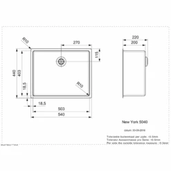 New York Integrated Stainless Steel Kitchen Sink - All Sizes -Build4less Shop NewYork50x40 L