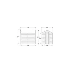 4LIFE Overlap Pressure Treated 7ft X 5ft Apex Shed - No Window -Build4less Shop ODA57NWM Line Drawing 1024x724 1