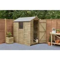 4LIFE Overlap Pressure Treated 6ft X 4ft Apex Shed