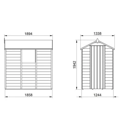 4LIFE Overlap Pressure Treated 6ft X 4ft Apex Shed 7 4LIFE Overlap Pressure Treated 6ft X 4ft Apex Shed - Image 7