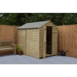 4LIFE Overlap Pressure Treated 7ft X 5ft Apex Shed - No Window