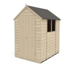 4LIFE Overlap Pressure Treated 8ft X 6ft Apex Shed - Double Door -Build4less Shop OPA68DDM 03 1024x724 1