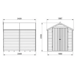 4LIFE Overlap Pressure Treated 8ft X 6ft Apex Shed - Double Door, No Windows -Build4less Shop OPA68DDNWM 19 1024x1024 1