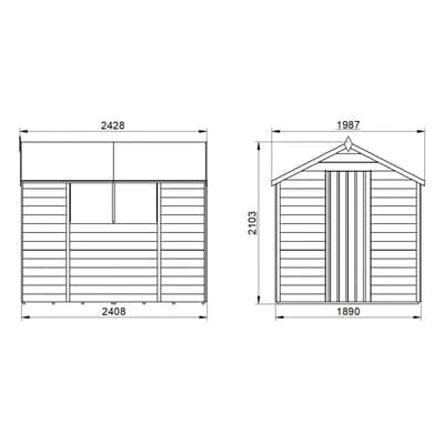 4LIFE Overlap Pressure Treated 8ft X 6ft Apex Shed 4 4LIFE Overlap Pressure Treated 8ft X 6ft Apex Shed - Image 4