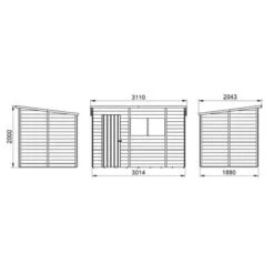 4LIFE Overlap Pressure Treated Pent Shed - All Sizes -Build4less Shop OPP106M 19 1024x1024 1