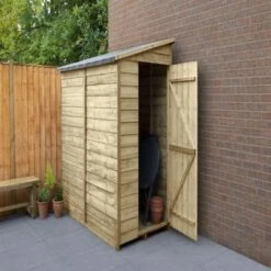 4LIFE Overlap Pressure Treated 6ft X 3ft Pent Shed - No Window