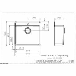 Ohio 50 X 40 Tapwing Integrated Stainless Steel Kitchen Sink -Build4less Shop Ohio50x40Tapwing 1