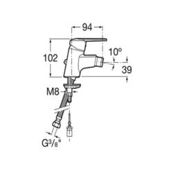 Roca Victoria V2 Chrome Bidet Mixer Tap & Chain Connector -Build4less Shop QS V60216 2 mn 1