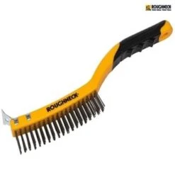 Stainless Steel Wire Brush Soft Grip With Scraper