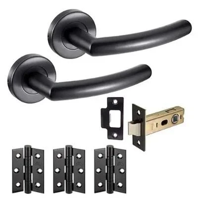 Raven Latch Pack Door Handle - Matt Black 3 Raven Latch Pack Door Handle - Matt Black - Image 3