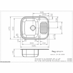 Single Bowl 2TH Stainless Steel Kitchen Sink -Build4less Shop Regidrain RL226S2TH