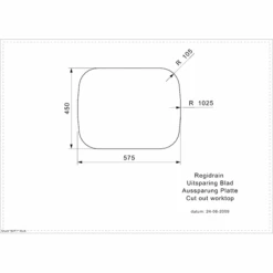 Single Bowl 2TH Stainless Steel Kitchen Sink -Build4less Shop Regidrain RL226S2THCutout