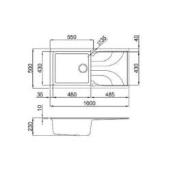 Ego 480 Elleci Granite 1 Bowl Kitchen Sink - All Colours -Build4less Shop ReginoxEgo480