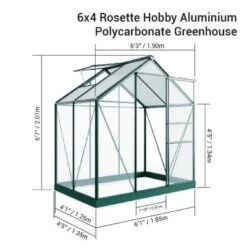 Rosette Hobby Aluminium Polycarbonate Greenhouse - All Sizes -Build4less Shop Resette rosette 6x4 720x 9a58a45d 9e82 473b b6dc 0a0e712e3e05