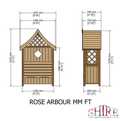 Rose Arbour - 4ft X 2ft (Pressure Treated) 4 Rose Arbour - 4ft X 2ft (Pressure Treated) - Image 4