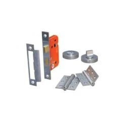 Bathroom Lock And Hinge Door Pack 64mm Lock / 76mm Hinges - All Finishes