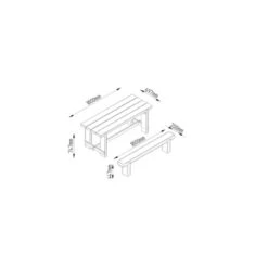 Forest Refectory Table And Sleeper Bench Set X 1.8m -Build4less Shop SLTABBEN18 5 1