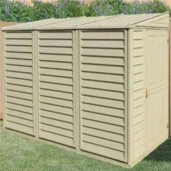 Saffron 4ft X 8ft Lean-To Vinyl Garden Shed With Foundation Kit -Build4less Shop Saffron 4x8ft Lean To Vinyl Garden Shed with Foundation Kit Saffron 1692795450793