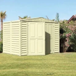 Saffron 8ft X 5ft Vinyl Garden Shed With Foundation Kit