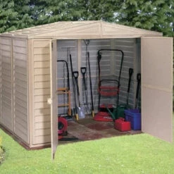 Saffron 8ft X 5ft Vinyl Garden Shed With Foundation Kit -Build4less Shop Saffron 8x5ft Vinyl Garden Shed with Foundation Kit Saffron 1692795462599