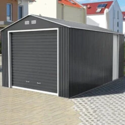 Sapphire Olympian Fronted Apex Metal Garage - All Sizes -Build4less Shop Sapphire 12x32ft Olympian Fronted Apex Metal Garage Sapphire 1692795511972