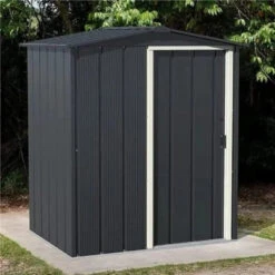 Sapphire Apex Metal Shed -Build4less Shop Sapphire 5x4ft Apex Metal Shed Grey Sapphire 1692795554599