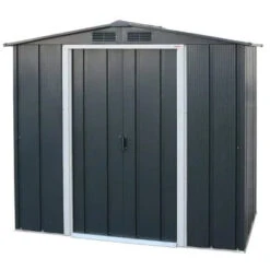 Sapphire Apex Metal Shed -Build4less Shop Sapphire 6x4ft Apex Metal Shed Grey Sapphire 1692795567795