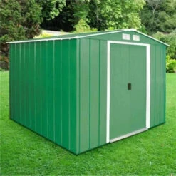 Sapphire Apex Metal Shed -Build4less Shop Sapphire 8x8ft Apex Metal Shed Green Sapphire 1692795582248