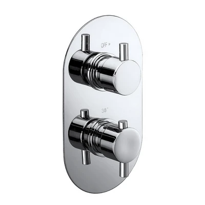 Aqua Evoke Concealed 2-Way Chrome Thermostatic Shower Valve 1 Aqua Evoke Concealed 2-Way Chrome Thermostatic Shower Valve
