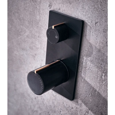 Aqua Velar Concealed 2-Way Matt Black Shower Valve 2 Aqua Velar Concealed 2-Way Matt Black Shower Valve - Image 2