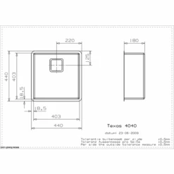 Texas Integrated Stainless Steel Kitchen Sink - All Sizes -Build4less Shop Texas40x40linedrawing