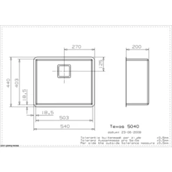 Texas Integrated Stainless Steel Kitchen Sink - All Sizes -Build4less Shop Texas50x40linedrawing