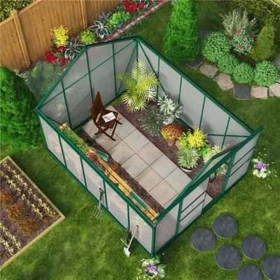 Harvester Walk-In Aluminium Polycarbonate Greenhouse 8ft X 12ft 3 Harvester Walk-In Aluminium Polycarbonate Greenhouse 8ft X 12ft - Image 3
