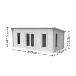 Forest Arley 6m X 3m Cabin - Pent Roof, Double Glazed 24kg Polyester Felt (No Underlay) -Build4less Shop VARL45D63P2U 6 scaled 1 1024x1024 1
