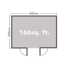 Forest Arley 6m X 3m Cabin - Pent Roof, Double Glazed 24kg Polyester Felt (No Underlay) -Build4less Shop VARL45D63P2U 7 scaled 1 1024x1024 1