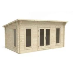 Forest Elmley 5m X 3m Log Cabin - Pent Roof, Double Glazed 24kg Polyester Felt (No Underlay) -Build4less Shop VELM45D53P2U 3 scaled 1 1024x724 1