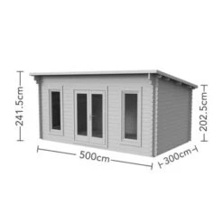 Forest Elmley 5m X 3m Log Cabin - Pent Roof, Double Glazed 24kg Polyester Felt (No Underlay) -Build4less Shop VELM45D53P2U 6 scaled 1 1024x1024 1