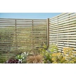 Forest 6ft X 5ft Pressure Treated Contemporary Slatted Fence Panel