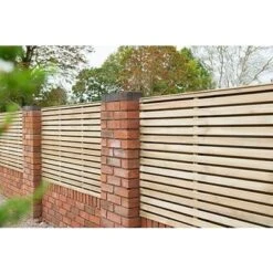 Forest 6ft X 4ft Pressure Treated Contemporary Double Slatted Fence Panel