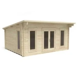 Forest Mendip 5m X 4m Log Cabin - Pent Roof, Double Glazed, 24kg Polyester Felt (No Underlay) 8 Forest Mendip 5m X 4m Log Cabin - Pent Roof, Double Glazed, 24kg Polyester Felt (No Underlay) -Build4less Shop VMEN45D54P2U 3 scaled 1 1024x724 1