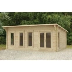 Forest Wolverley 6.0m X 4.0m Log Cabin - Pent Roof, Double Glazed 24kg Polyester Felt (No Underlay)