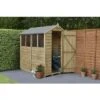 4LIFE Overlap Pressure Treated 6ft X 4ft Apex Shed - 4 Windows