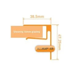 Alukap-XR 16mm End Stop Bar - Full Range -Build4less Shop alukap xr 16mm endstop bar profile v1.01 t 3