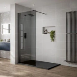 Prestige Walk-In Front Panel -Build4less Shop april prestige 2 black smoked wet room shower enclosure 1