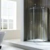 Frameless Curved Quadrant Shower Enclosure W/ Cut-Out Top Panel & 1 Sliding Door