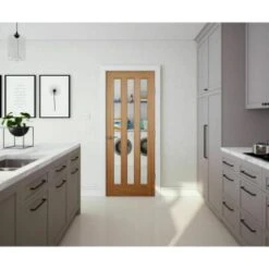 Modern 3 Panel Oak Clear Glazed Unfinished Internal Door - All Sizes -Build4less Shop d7589b01da2f61d5064ccf9e1ce7df016eeb6f1e4001456ccd1a8501fb5af8b3