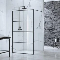 Velar+ Straight Frame Walk-in Panel W/ Towel Rail And Stabilising Bar