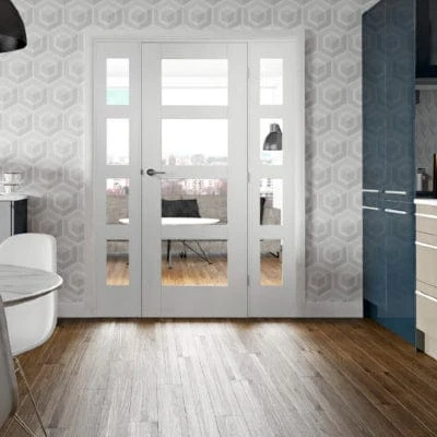 Shaker 4 Light Internal White Primed Door With Clear Glass 3 Shaker 4 Light Internal White Primed Door With Clear Glass - Image 3