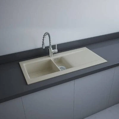 RAK Dream 1 Inset 1.5 Bowl Kitchen Sink 101cm W/ Overflow - All Colours 2 RAK Dream 1 Inset 1.5 Bowl Kitchen Sink 101cm W/ Overflow - All Colours - Image 2